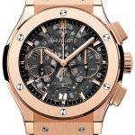 45MM Hublot Classic Fusion Knockoff Watches With Black Leather And Rubber Straps For Cheap Sale