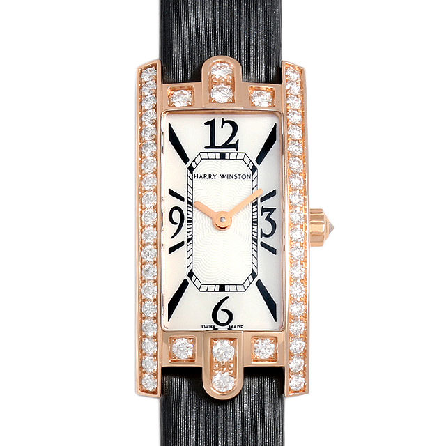 Mini-Sized Harry Winston Avenue Fake Watches With Black Straps For Modern Ladies